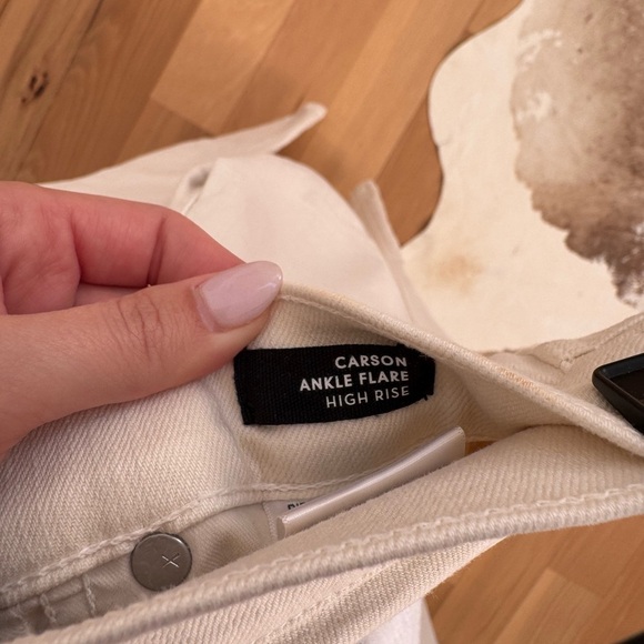 Veronica Beard Cream Straight Leg Jeans - Picture 7 of 7